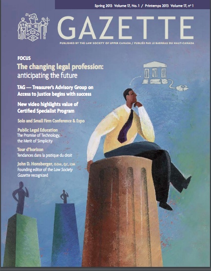 Gazette cover screenshot - 50 per cent - Spring 2013